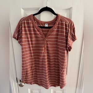 Striped Button-Front Women's Top